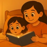 Mother and daughter sharing the magic of a daily reading routine through bedtime reading