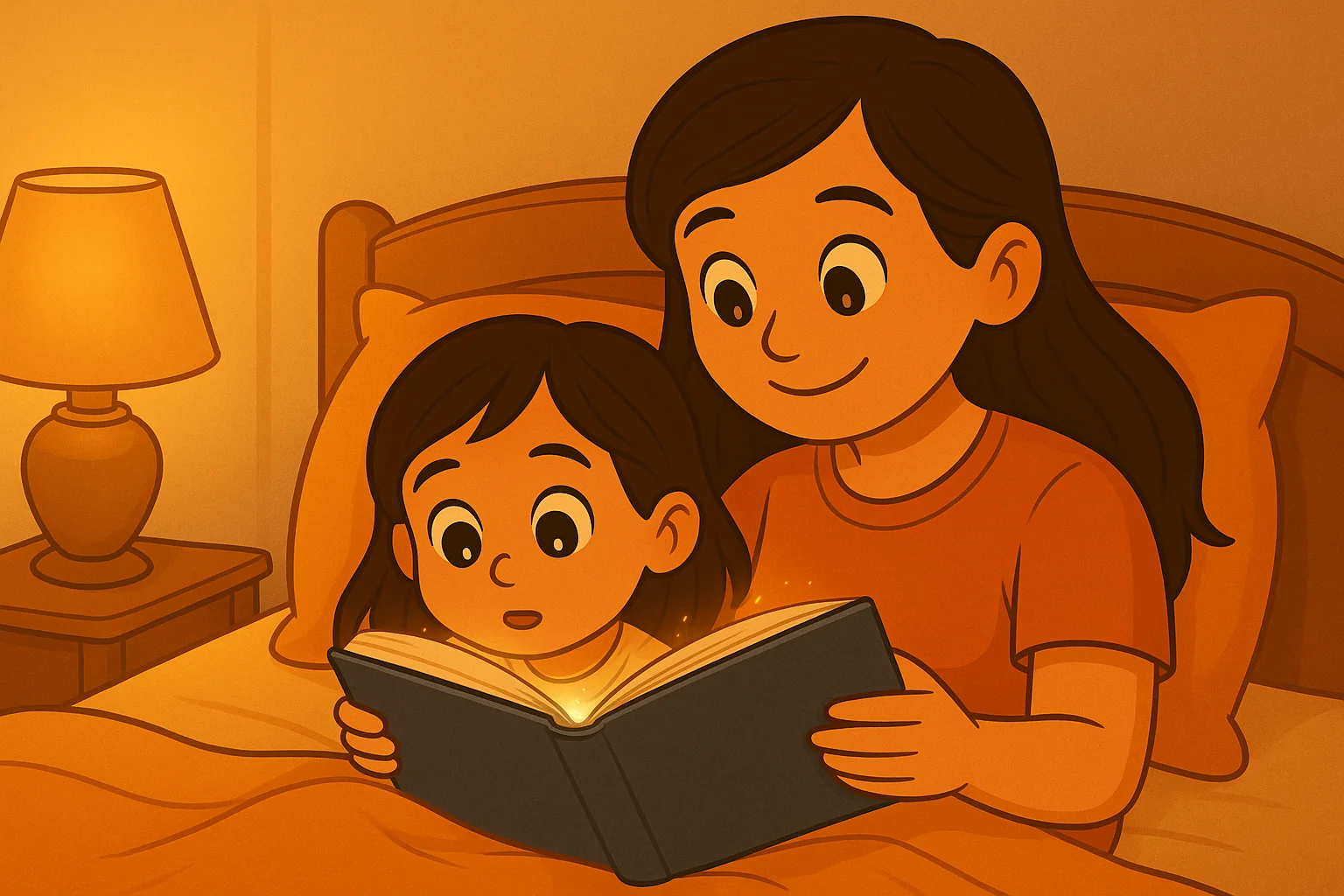 Mother and daughter sharing the magic of a daily reading routine through bedtime reading