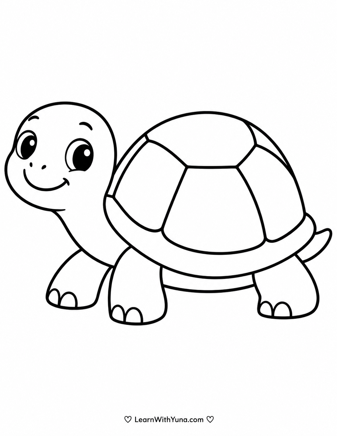 Smiling Turtle Coloring Page