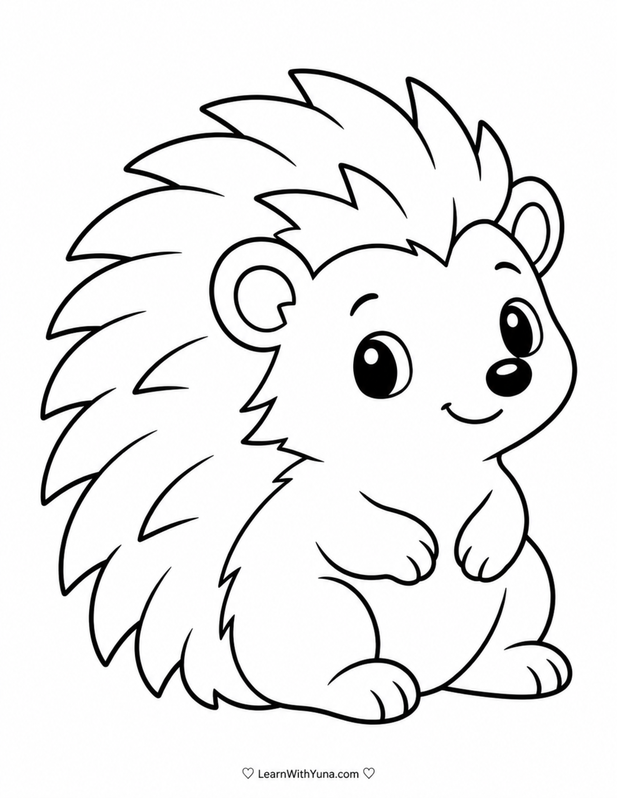 Cute Hedgehog Coloring Page