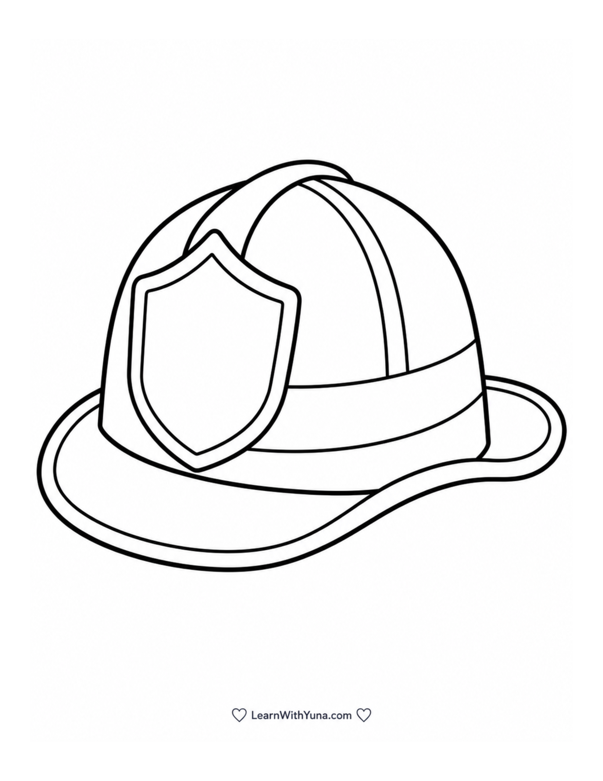 Firefighter Helmet Coloring Page