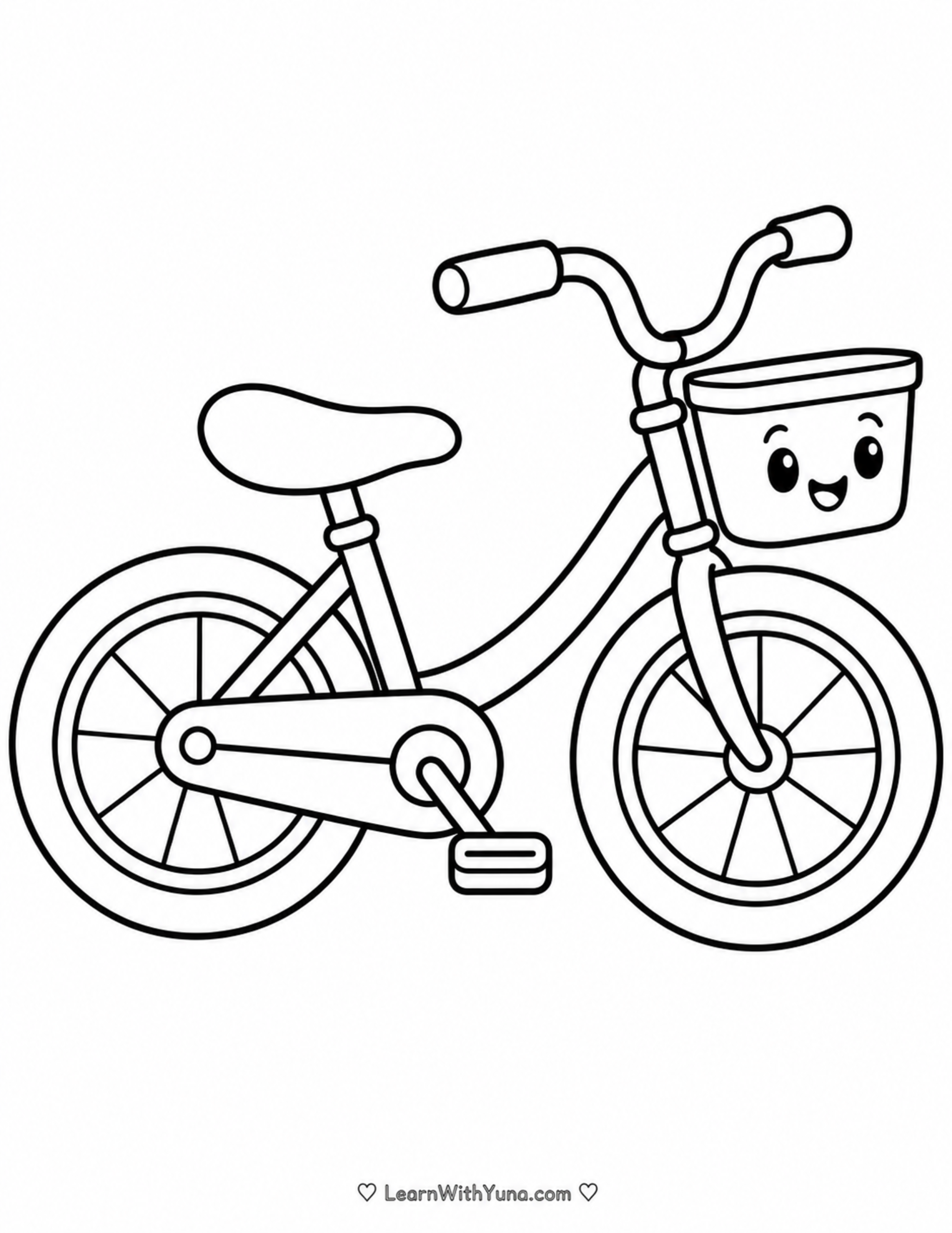 Friendly Bicycle Coloring Page