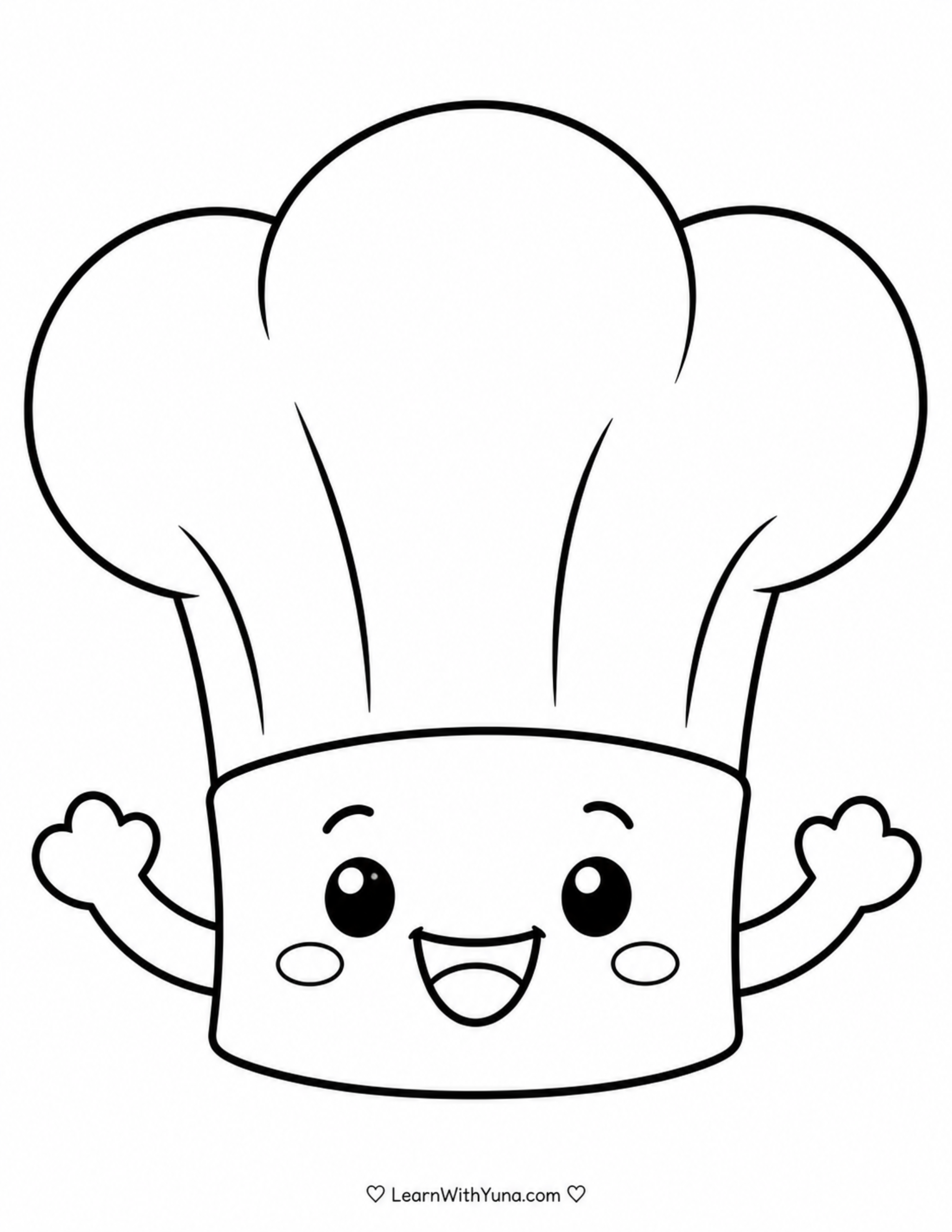 Friendly Chef Hat Coloring Page