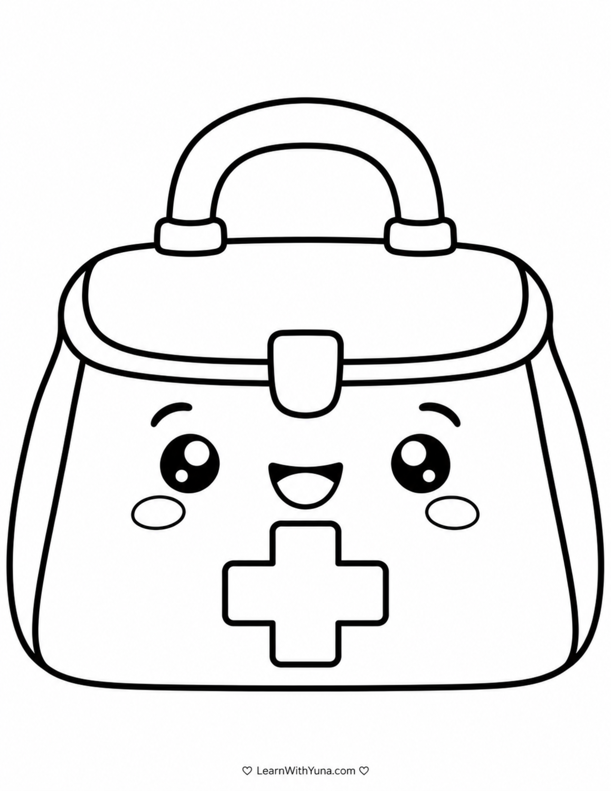 Friendly Doctor Bag Coloring Page