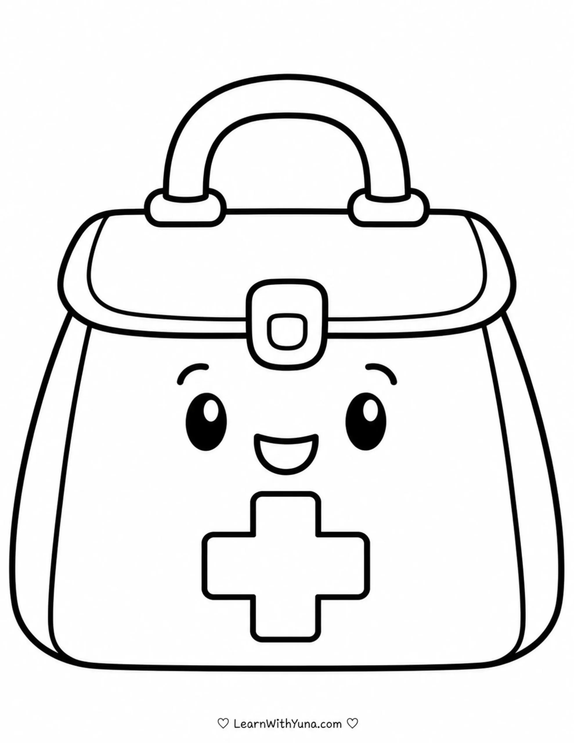 Friendly Doctor Bag Coloring Page
