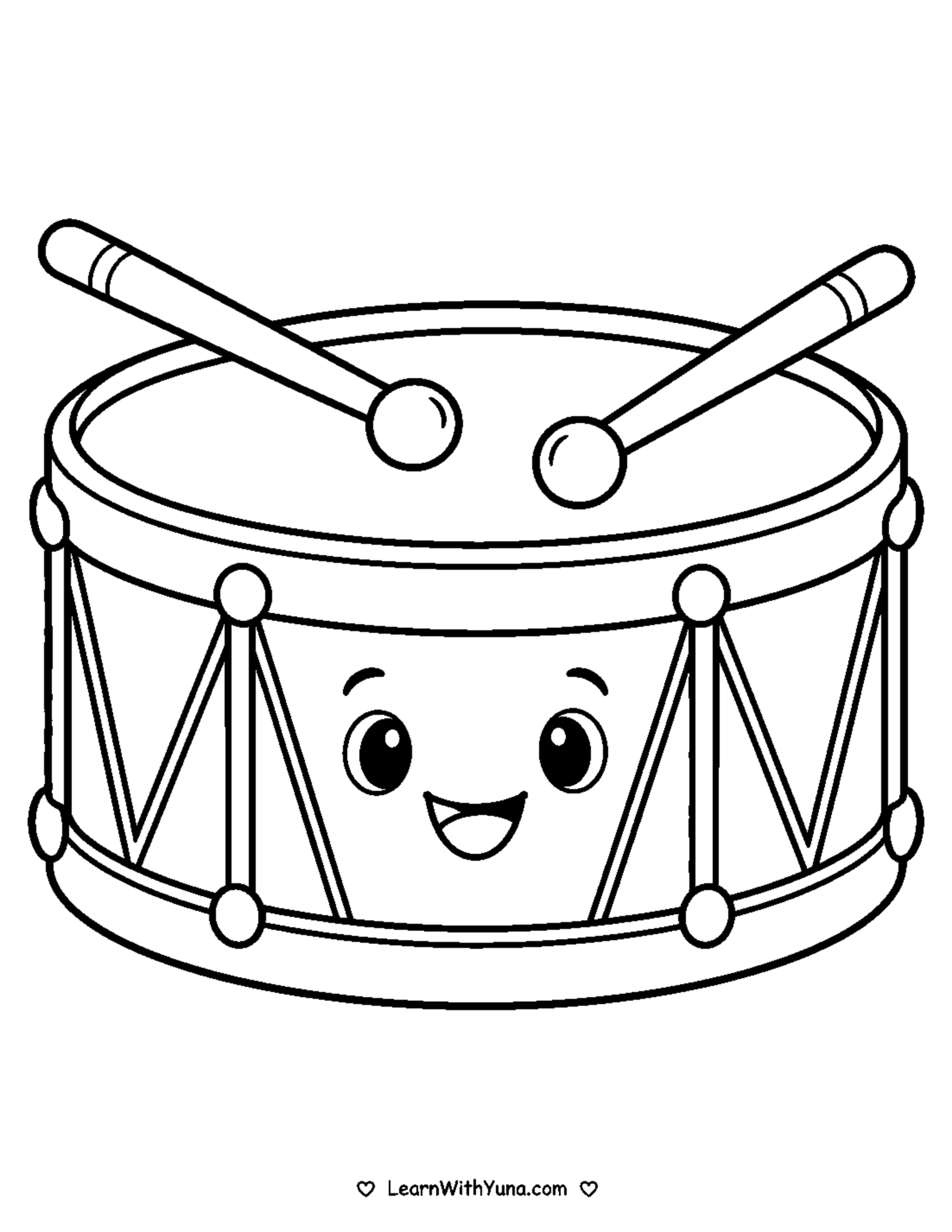 Friendly Toy Drum Coloring Page