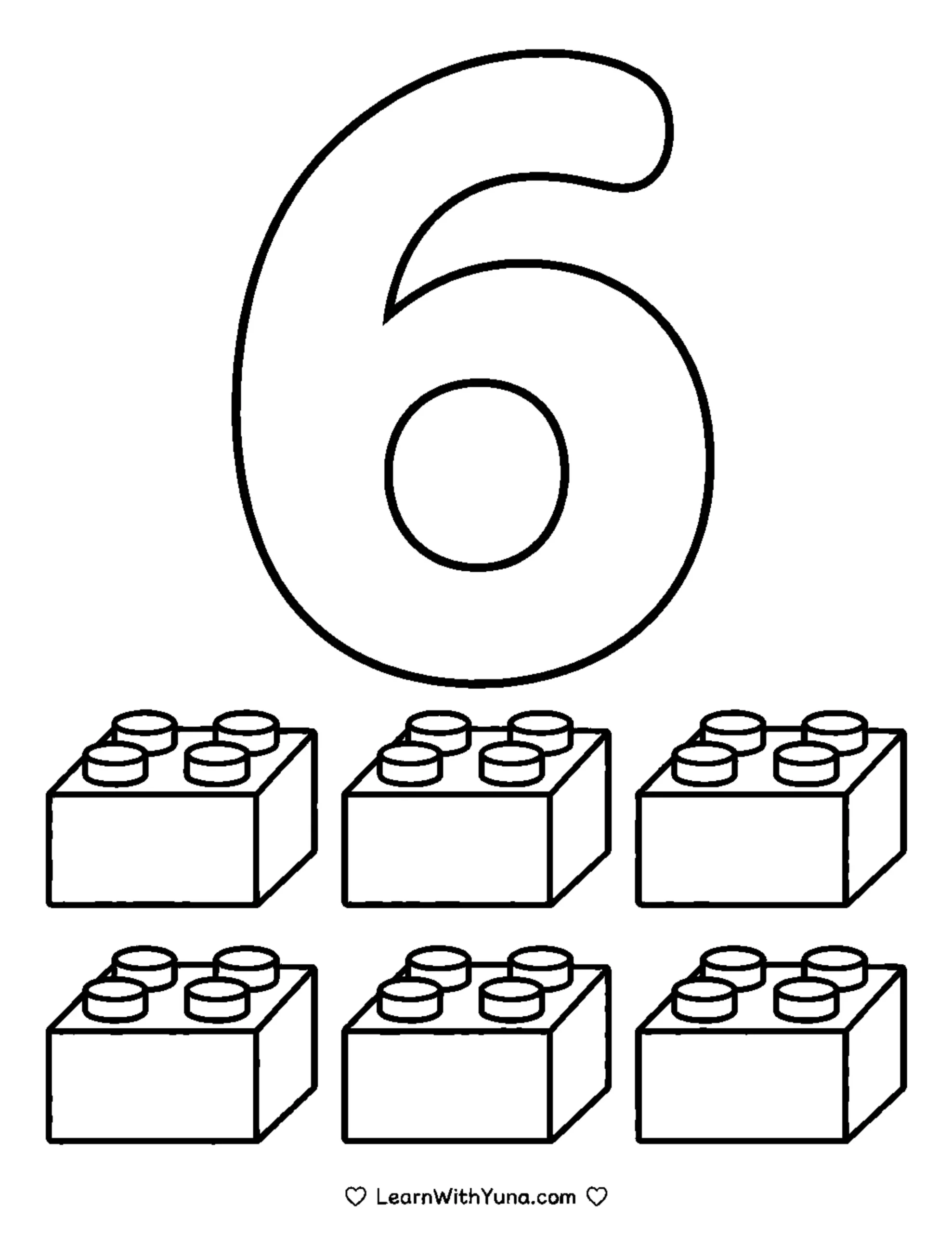 Number Six Counting Coloring Page