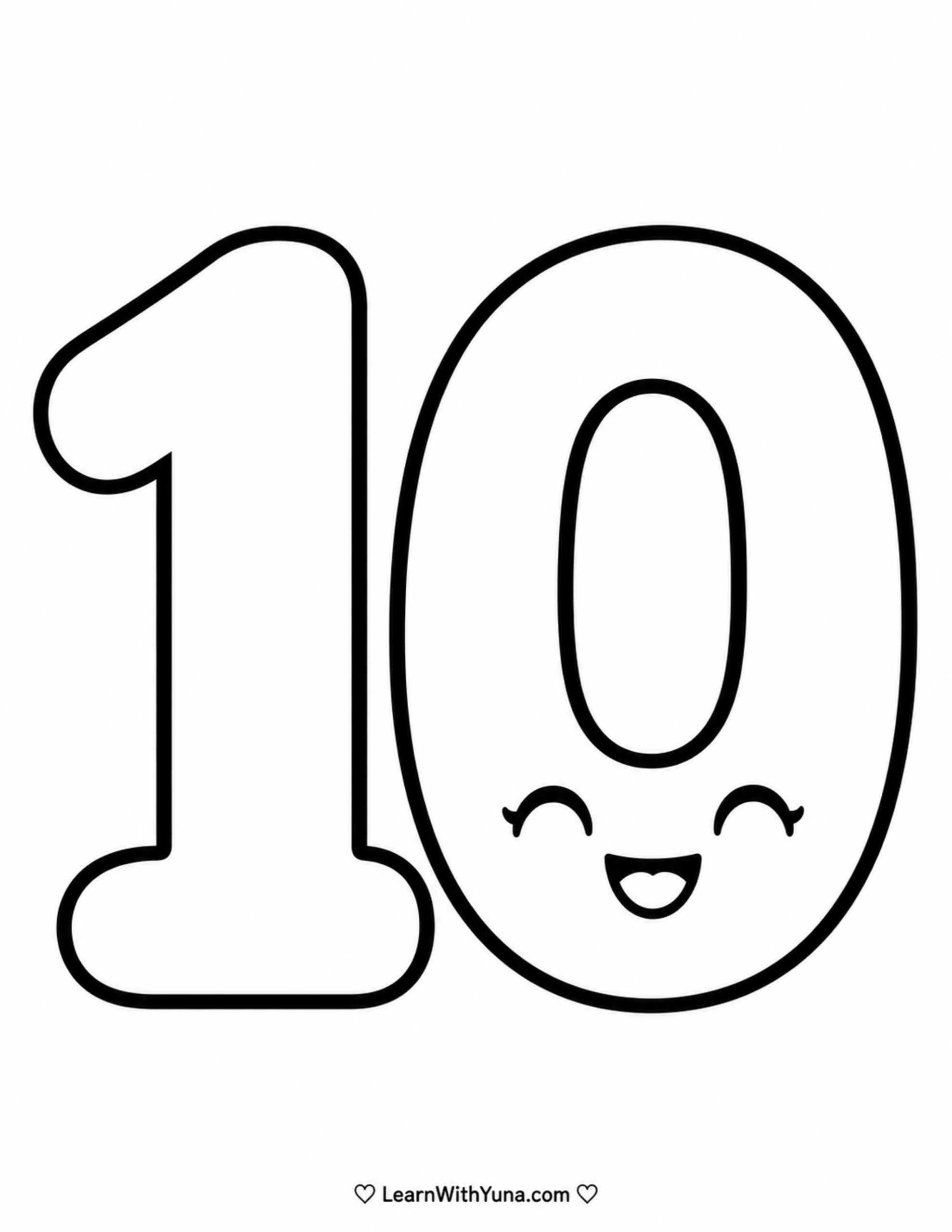 Number Ten Coloring Page