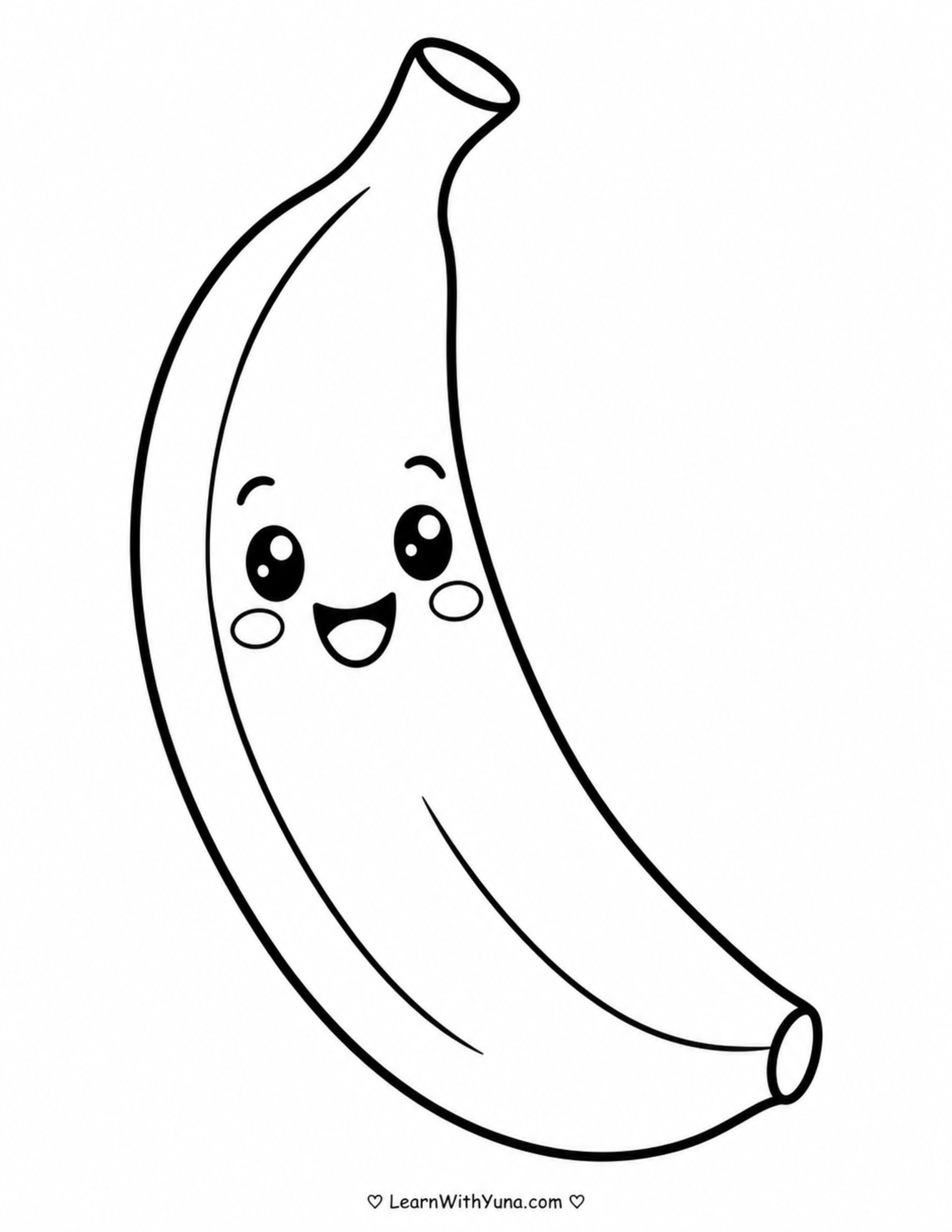 Smiling Banana Coloring Page