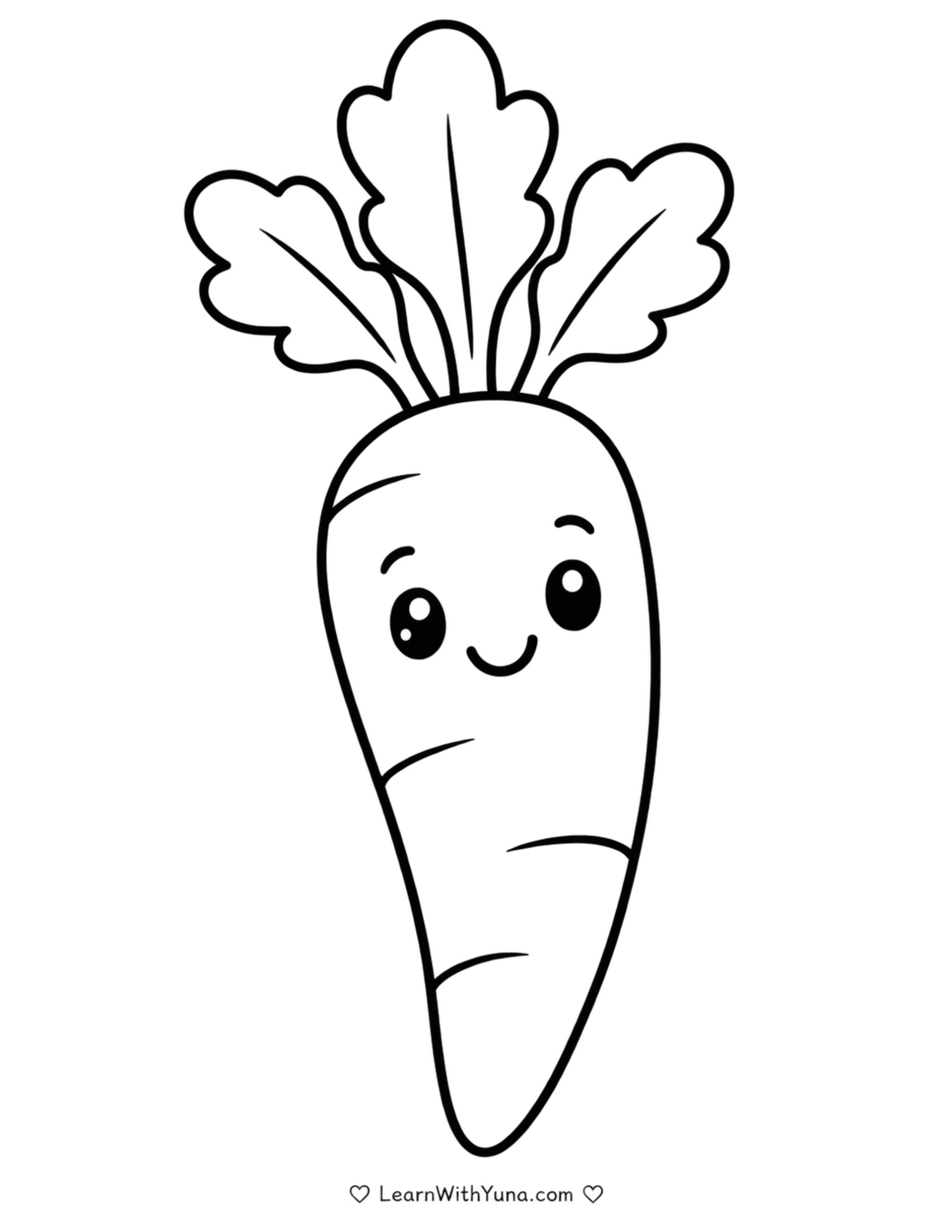 Smiling Carrot Coloring Page