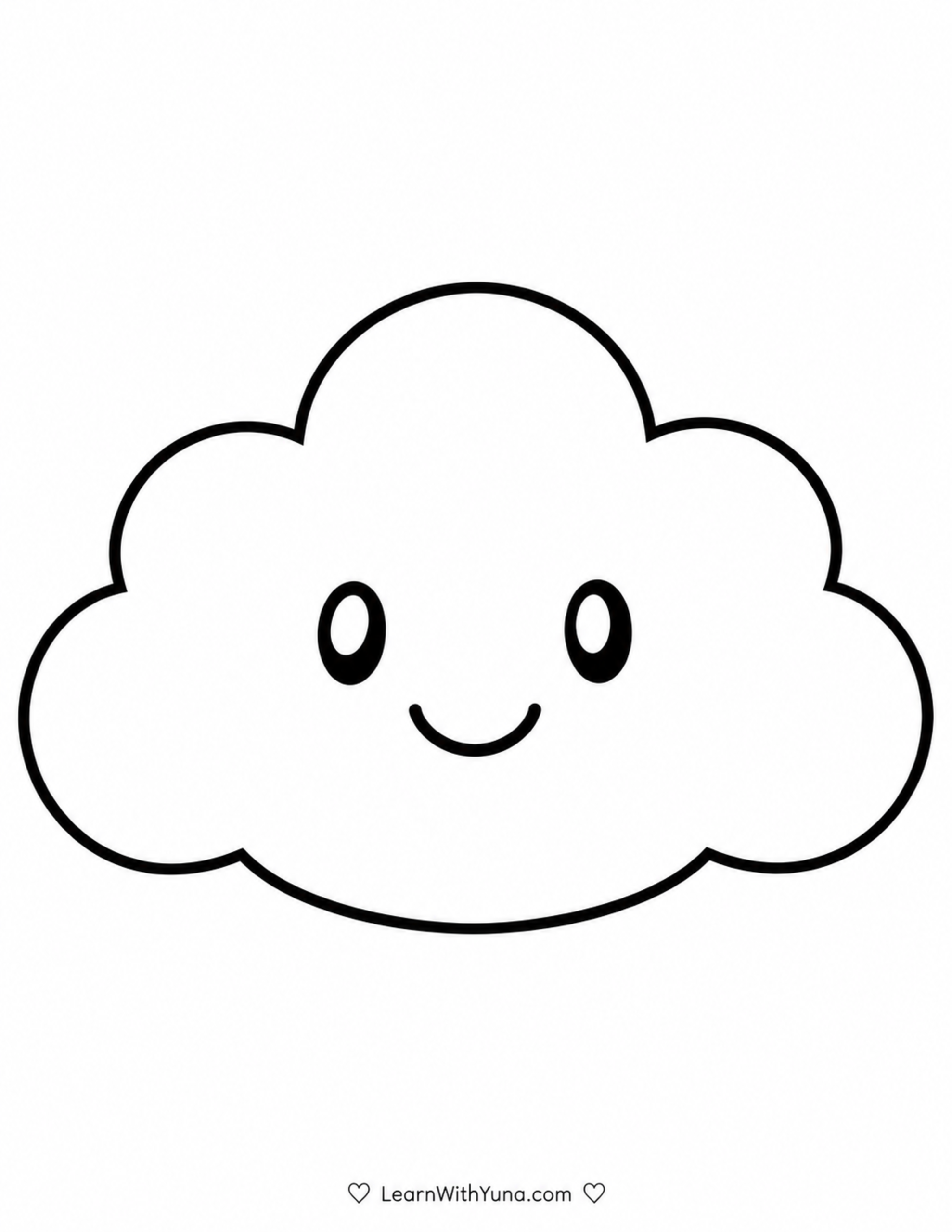Smiling Cloud Coloring Page