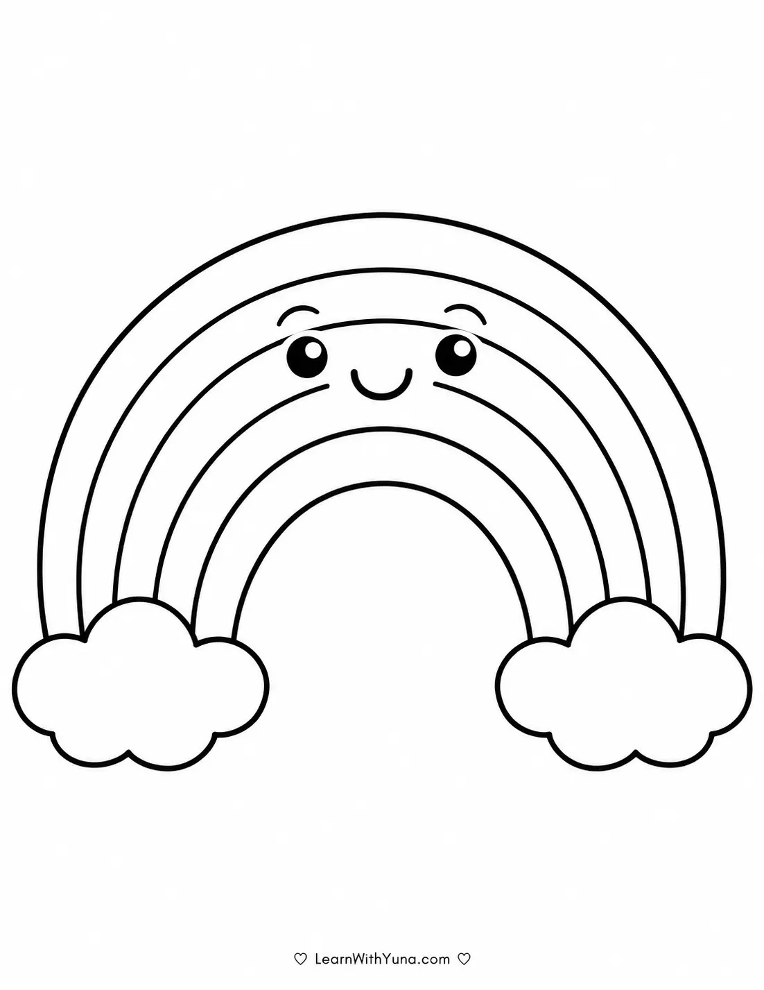 Smiling Rainbow Coloring Page