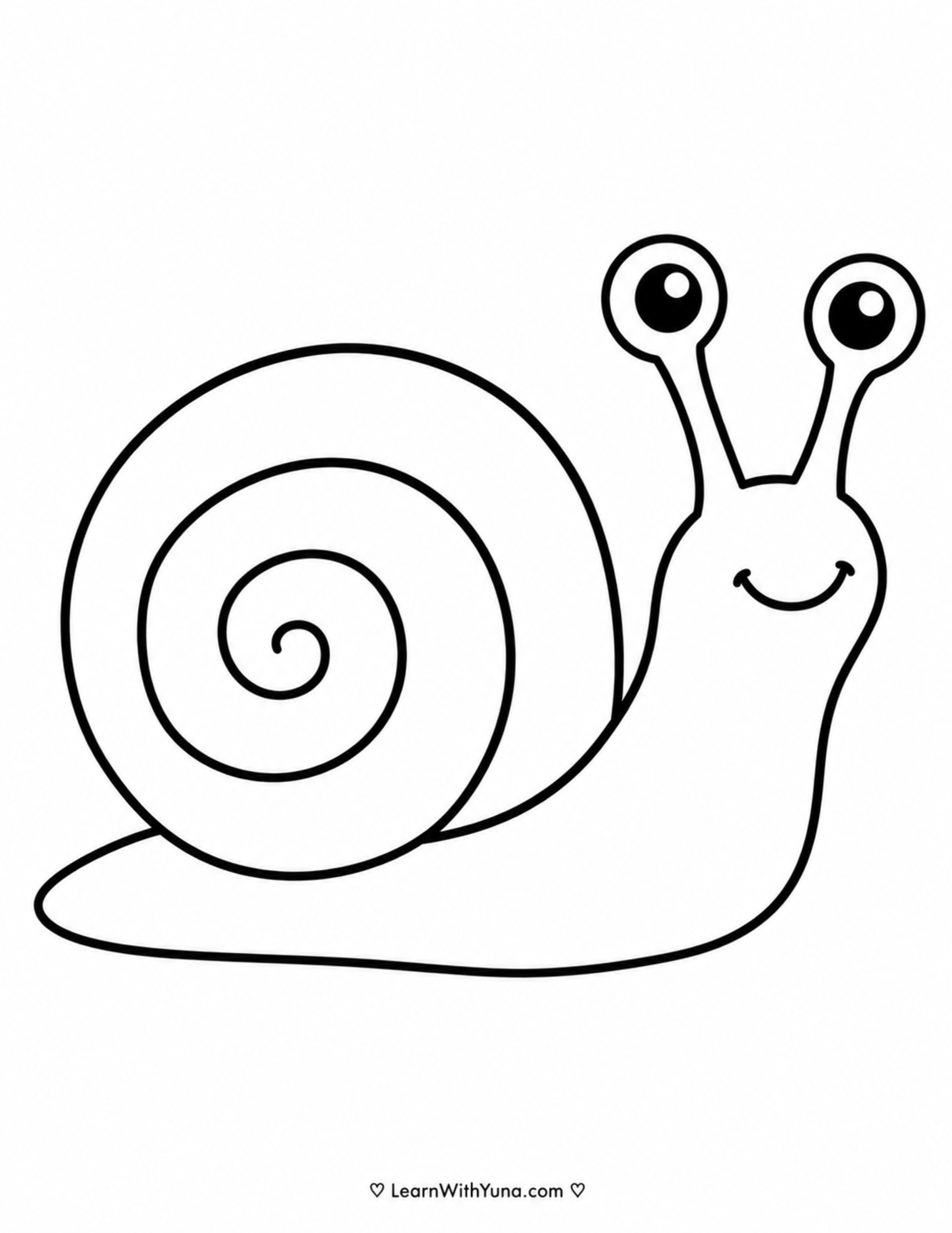 Smiling Snail Coloring Page