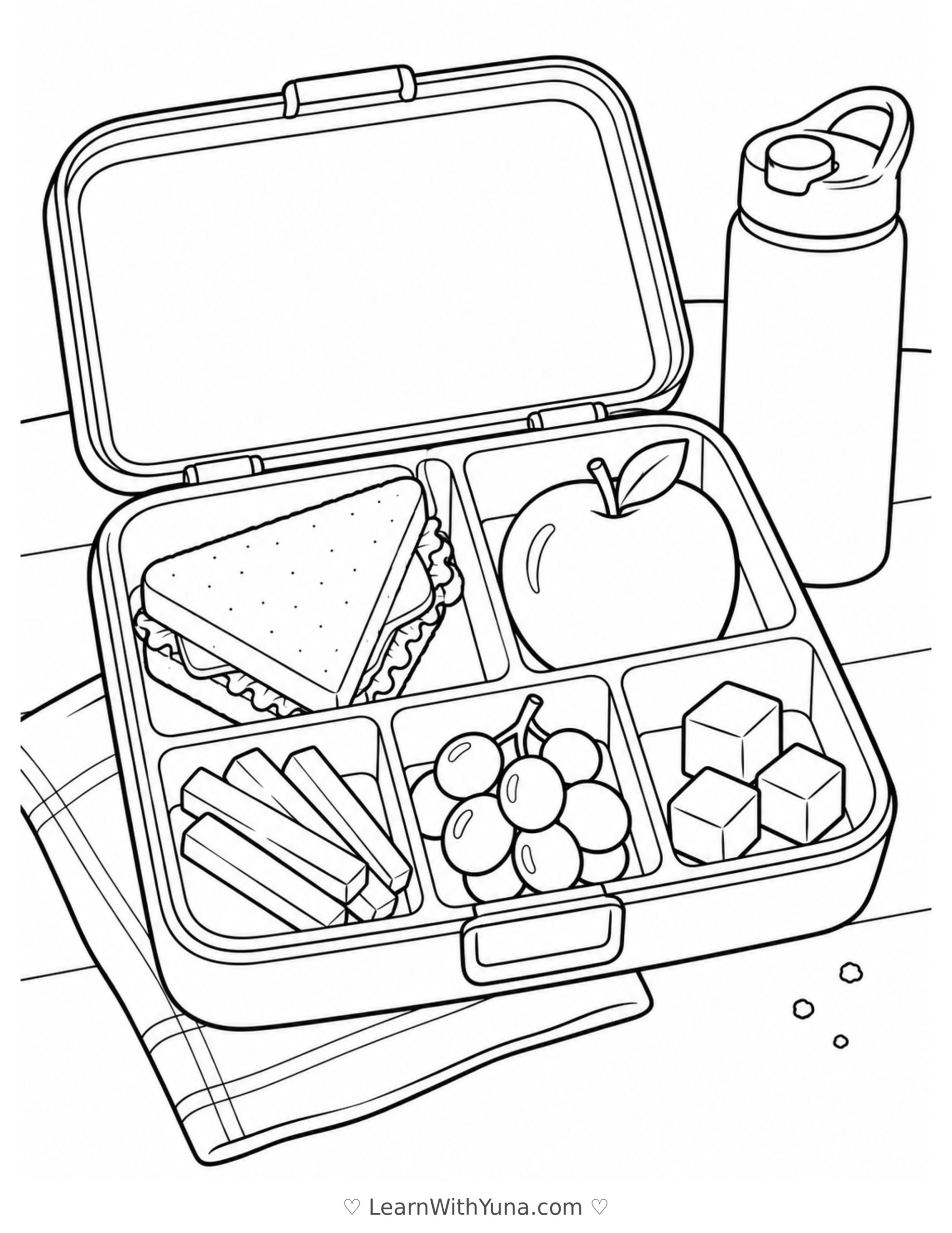 Healthy Lunchbox Favorites Coloring Page