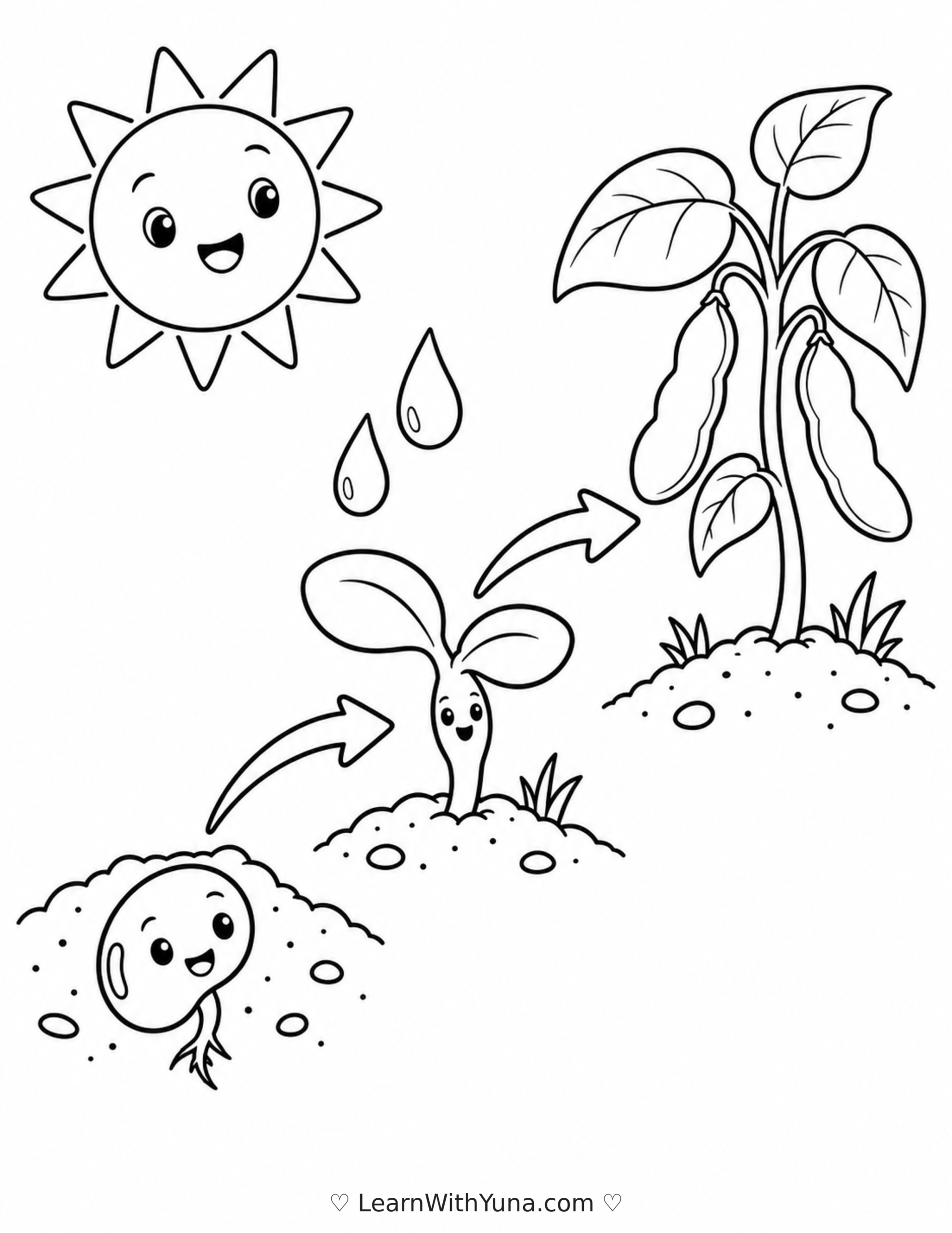 Little Bean’s Sprout Journey Coloring Page