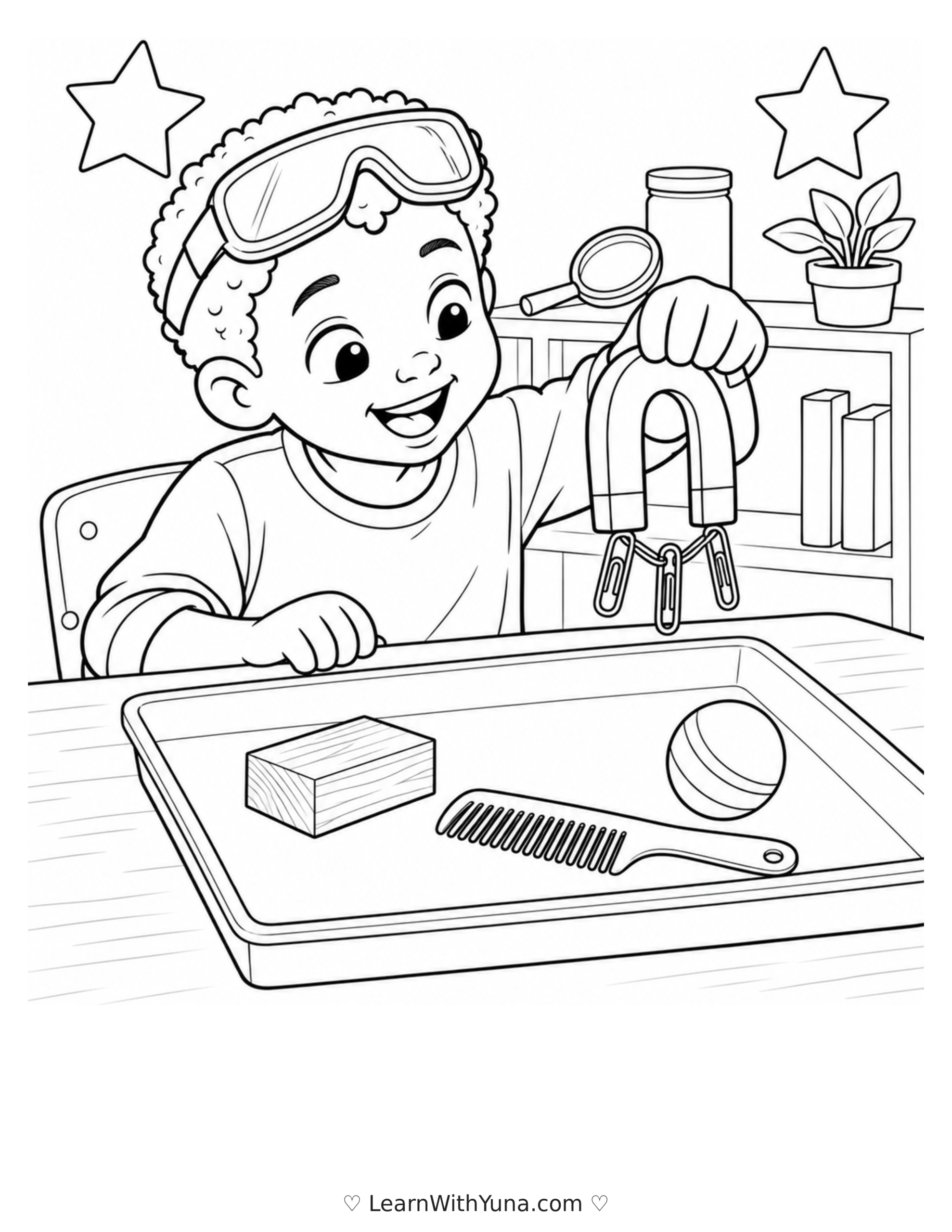 Little Scientist’s Magnet Discovery Coloring Page