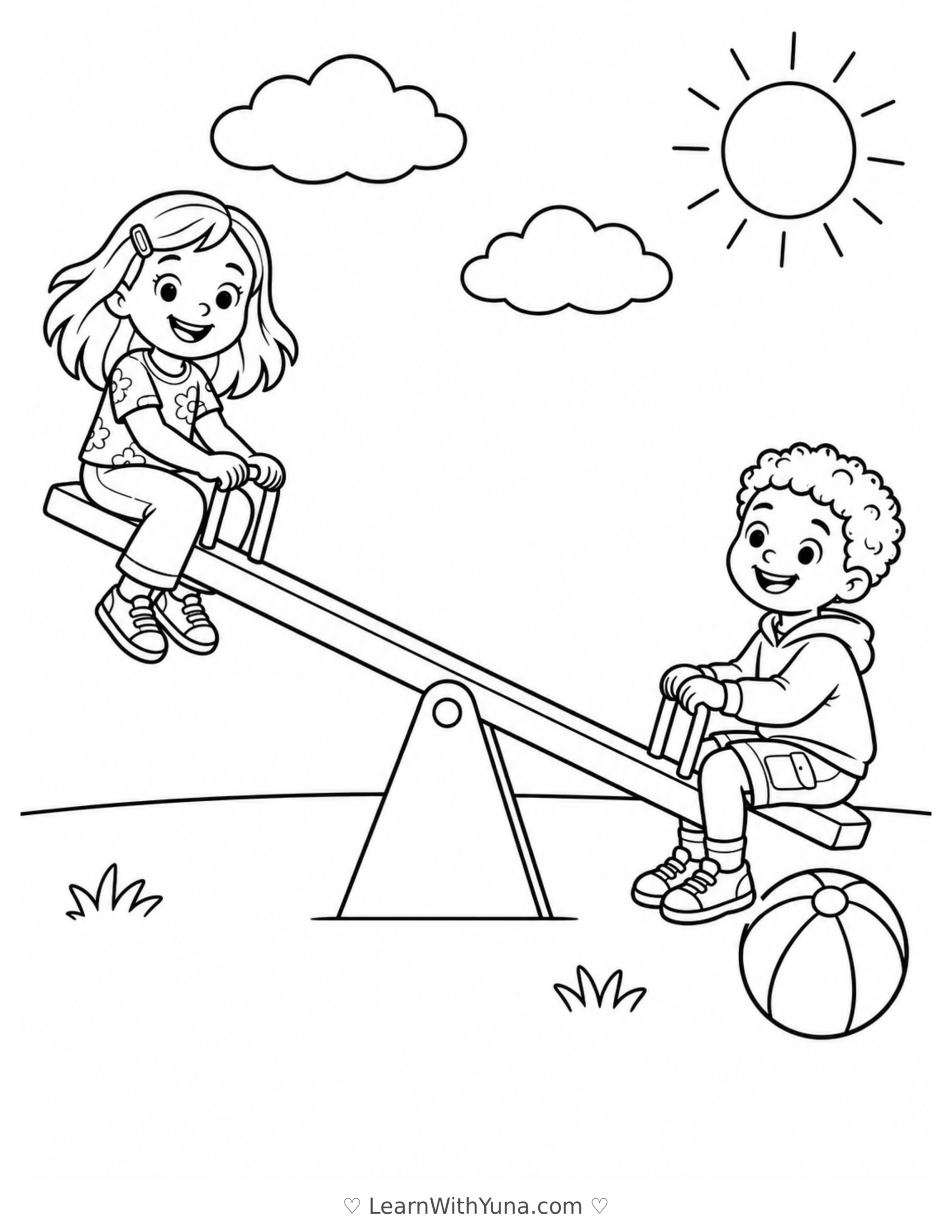 Playground Up and Down Coloring Page