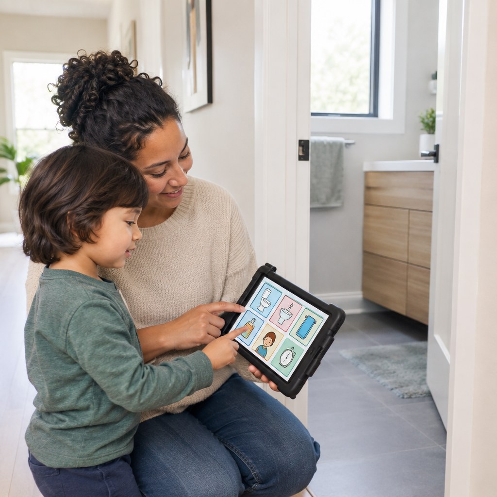 Simple Bathroom Routine AAC Board for Kids